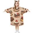 thumbnail image 1 of FORMRS Wearable Blanket Hoodie with Sleeves for Kids Cozy Flannel Sweatshirt, Creamy Cake, 1 of 7