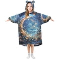 thumbnail image 1 of FORMRS Wearable Blanket Hoodie with Sleeves for Kids Cozy Flannel Sweatshirt, Crystal Moon, 1 of 7