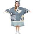 thumbnail image 1 of FORMRS Wearable Blanket Hoodie with Sleeves for Kids Cozy Flannel Sweatshirt, Cute Animals, 1 of 7