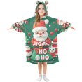 thumbnail image 1 of FORMRS Wearable Blanket Hoodie with Sleeves for Kids Cozy Flannel Sweatshirt, Cute Christmas Pattern, 1 of 7