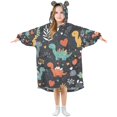 thumbnail image 1 of FORMRS Wearable Blanket Hoodie with Sleeves for Kids Cozy Flannel Sweatshirt, Cute Dinosaur, 1 of 7