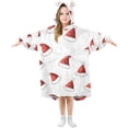 thumbnail image 1 of FORMRS Wearable Blanket Hoodie with Sleeves for Kids Cozy Flannel Sweatshirt, Cute Santa Hats Pattern, 1 of 7