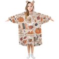 thumbnail image 1 of FORMRS Wearable Blanket Hoodie with Sleeves for Kids Cozy Flannel Sweatshirt, Fall Acorns Pattern, 1 of 7