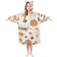 thumbnail image 1 of FORMRS Wearable Blanket Hoodie with Sleeves for Kids Cozy Flannel Sweatshirt, Fall Books, 1 of 7
