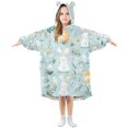 thumbnail image 1 of FORMRS Wearable Blanket Hoodie with Sleeves for Kids Cozy Flannel Sweatshirt, Floral Easter, 1 of 7