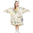 thumbnail image 1 of FORMRS Wearable Blanket Hoodie with Sleeves for Kids Cozy Flannel Sweatshirt, Floral Rabbit, 1 of 7