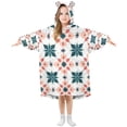 thumbnail image 1 of FORMRS Wearable Blanket Hoodie with Sleeves for Kids Cozy Flannel Sweatshirt, Flowers Geometric Pattern, 1 of 7