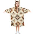 thumbnail image 1 of FORMRS Wearable Blanket Hoodie with Sleeves for Kids Cozy Flannel Sweatshirt, Geometric Designs, 1 of 7