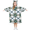 thumbnail image 1 of FORMRS Wearable Blanket Hoodie with Sleeves for Kids Cozy Flannel Sweatshirt, Gold Geometric Pattern, 1 of 7