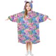 thumbnail image 1 of FORMRS Wearable Blanket Hoodie with Sleeves for Kids Cozy Flannel Sweatshirt, Gradient Starfish Pattern, 1 of 7