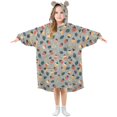 thumbnail image 1 of FORMRS Wearable Blanket Hoodie with Sleeves for Kids Cozy Flannel Sweatshirt, Gray Acorns Pattern, 1 of 7