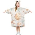 thumbnail image 1 of FORMRS Wearable Blanket Hoodie with Sleeves for Kids Cozy Flannel Sweatshirt, Gray Seashell, 1 of 7