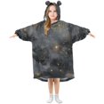thumbnail image 1 of FORMRS Wearable Blanket Hoodie with Sleeves for Kids Cozy Flannel Sweatshirt, Gray Sky Pattern, 1 of 7