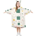 thumbnail image 1 of FORMRS Wearable Blanket Hoodie with Sleeves for Kids Cozy Flannel Sweatshirt, Green Abstract Pattern, 1 of 7