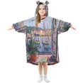 thumbnail image 1 of FORMRS Wearable Blanket Hoodie with Sleeves for Kids Cozy Flannel Sweatshirt, Green Boat, 1 of 7