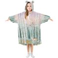 thumbnail image 1 of FORMRS Wearable Blanket Hoodie with Sleeves for Kids Cozy Flannel Sweatshirt, Green Deer, 1 of 7