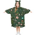 thumbnail image 1 of FORMRS Wearable Blanket Hoodie with Sleeves for Kids Cozy Flannel Sweatshirt, Green Forest Pattern, 1 of 7