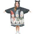 thumbnail image 1 of FORMRS Wearable Blanket Hoodie with Sleeves for Kids Cozy Flannel Sweatshirt, Green Snowmen, 1 of 7