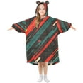 thumbnail image 1 of FORMRS Wearable Blanket Hoodie with Sleeves for Kids Cozy Flannel Sweatshirt, Green Stars Abstract, 1 of 7