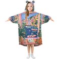 thumbnail image 1 of FORMRS Wearable Blanket Hoodie with Sleeves for Kids Cozy Flannel Sweatshirt, Green Window, 1 of 7