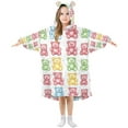 thumbnail image 1 of FORMRS Wearable Blanket Hoodie with Sleeves for Kids Cozy Flannel Sweatshirt, Gummy Bear Pattern, 1 of 7