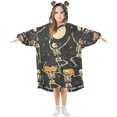 thumbnail image 1 of FORMRS Wearable Blanket Hoodie with Sleeves for Kids Cozy Flannel Sweatshirt, Halloween Dancing, 1 of 7