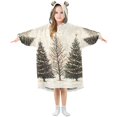 thumbnail image 1 of FORMRS Wearable Blanket Hoodie with Sleeves for Kids Cozy Flannel Sweatshirt, Hand Drawn Christmas Stars, 1 of 7