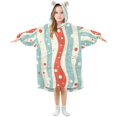 thumbnail image 1 of FORMRS Wearable Blanket Hoodie with Sleeves for Kids Cozy Flannel Sweatshirt, Light Blue Pattern, 1 of 7