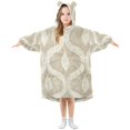 thumbnail image 1 of FORMRS Wearable Blanket Hoodie with Sleeves for Kids Cozy Flannel Sweatshirt, Light Brown Pattern, 1 of 7