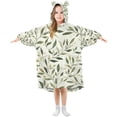 thumbnail image 1 of FORMRS Wearable Blanket Hoodie with Sleeves for Kids Cozy Flannel Sweatshirt, Lush Greenery, 1 of 7