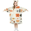 thumbnail image 1 of FORMRS Wearable Blanket Hoodie with Sleeves for Kids Cozy Flannel Sweatshirt, Minimalist Geometric Pattern, 1 of 7
