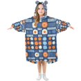 thumbnail image 1 of FORMRS Wearable Blanket Hoodie with Sleeves for Kids Cozy Flannel Sweatshirt, Modern Color Circle, 1 of 7