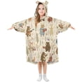 thumbnail image 1 of FORMRS Wearable Blanket Hoodie with Sleeves for Kids Cozy Flannel Sweatshirt, Musical Animals Pattern, 1 of 7