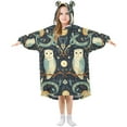 thumbnail image 1 of FORMRS Wearable Blanket Hoodie with Sleeves for Kids Cozy Flannel Sweatshirt, Mystical Owls Pattern, 1 of 7