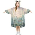 thumbnail image 1 of FORMRS Wearable Blanket Hoodie with Sleeves for Kids Cozy Flannel Sweatshirt, Night Deer, 1 of 7