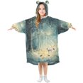 thumbnail image 1 of FORMRS Wearable Blanket Hoodie with Sleeves for Kids Cozy Flannel Sweatshirt, Night Forest Scene, 1 of 7