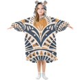 thumbnail image 1 of FORMRS Wearable Blanket Hoodie with Sleeves for Kids Cozy Flannel Sweatshirt, Orange Art Pattern, 1 of 7