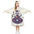 thumbnail image 1 of FORMRS Wearable Blanket Hoodie with Sleeves for Kids Cozy Flannel Sweatshirt, Orange Astronaut Planet, 1 of 7