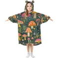thumbnail image 1 of FORMRS Wearable Blanket Hoodie with Sleeves for Kids Cozy Flannel Sweatshirt, Orange Mushroom, 1 of 7