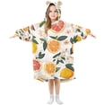 thumbnail image 1 of FORMRS Wearable Blanket Hoodie with Sleeves for Kids Cozy Flannel Sweatshirt, Orange Slices, 1 of 7