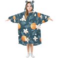 thumbnail image 1 of FORMRS Wearable Blanket Hoodie with Sleeves for Kids Cozy Flannel Sweatshirt, Oranges Pattern, 1 of 7