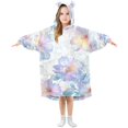 thumbnail image 1 of FORMRS Wearable Blanket Hoodie with Sleeves for Kids Cozy Flannel Sweatshirt, Pastel Flower Pattern, 1 of 7