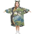 thumbnail image 1 of FORMRS Wearable Blanket Hoodie with Sleeves for Kids Cozy Flannel Sweatshirt, Pine Tree, 1 of 7