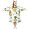 thumbnail image 1 of FORMRS Wearable Blanket Hoodie with Sleeves for Kids Cozy Flannel Sweatshirt, Pineapple, 1 of 7