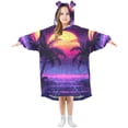 thumbnail image 1 of FORMRS Wearable Blanket Hoodie with Sleeves for Kids Cozy Flannel Sweatshirt, Pink Digital Art, 1 of 7