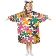 thumbnail image 1 of FORMRS Wearable Blanket Hoodie with Sleeves for Kids Cozy Flannel Sweatshirt, Pink Floral Blooms, 1 of 7