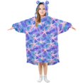 thumbnail image 1 of FORMRS Wearable Blanket Hoodie with Sleeves for Kids Cozy Flannel Sweatshirt, Pink Starfish Pattern, 1 of 7