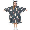 thumbnail image 1 of FORMRS Wearable Blanket Hoodie with Sleeves for Kids Cozy Flannel Sweatshirt, Playful Winter, 1 of 7