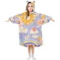 thumbnail image 1 of FORMRS Wearable Blanket Hoodie with Sleeves for Kids Cozy Flannel Sweatshirt, Purple Clouds, 1 of 7