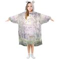 thumbnail image 1 of FORMRS Wearable Blanket Hoodie with Sleeves for Kids Cozy Flannel Sweatshirt, Purple Deer, 1 of 7